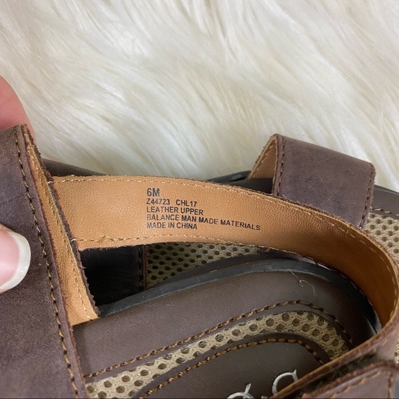 B.O.C: Born Concept Berries Velcro Slingback Genuine Leather Sandals Brown 6 - Picture 3 of 9